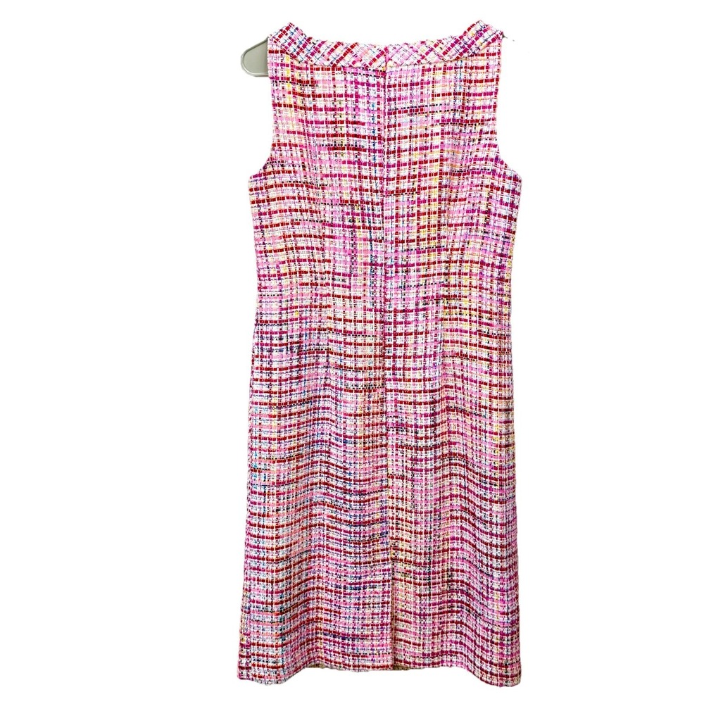 Talbots Pink Ribbon Tweed Sleeveless Shift Dress Size 2 Office Preppy - Picture 8 of 13